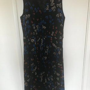 Anne Klein New York Pleat Leaf Design Midi Dress, Size 14